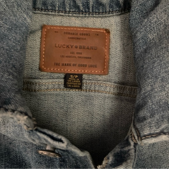 Lucky Brand Jean Jacket Womens S Tomboy Blue Flap Pockets Adj Waist med Wash - Picture 3 of 3
